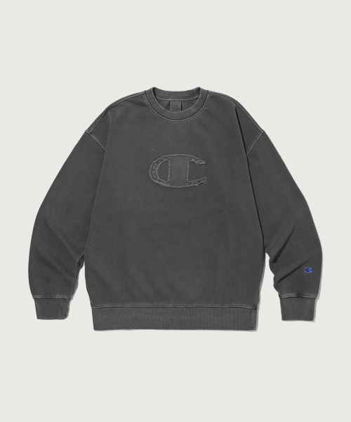 C로고 피그먼트 오버핏 스웨트셔츠 Charcoal