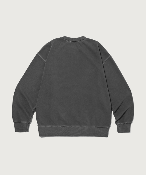 C로고 피그먼트 오버핏 스웨트셔츠 Charcoal