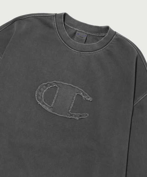 C로고 피그먼트 오버핏 스웨트셔츠 Charcoal