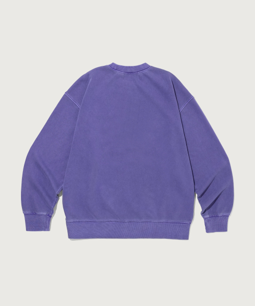 C로고 피그먼트 오버핏 스웨트셔츠 Purple