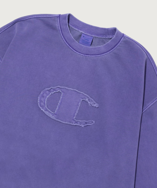 C로고 피그먼트 오버핏 스웨트셔츠 Purple