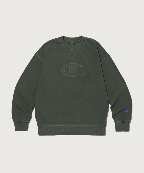 C로고 피그먼트 오버핏 스웨트셔츠 Green