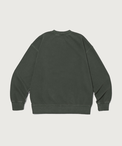 C로고 피그먼트 오버핏 스웨트셔츠 Green