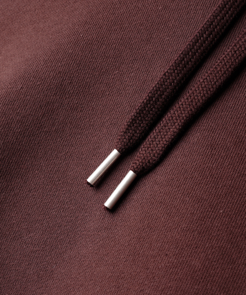 Daycut Crop Overfit Hood Zip Up Brickred KJHD2650
