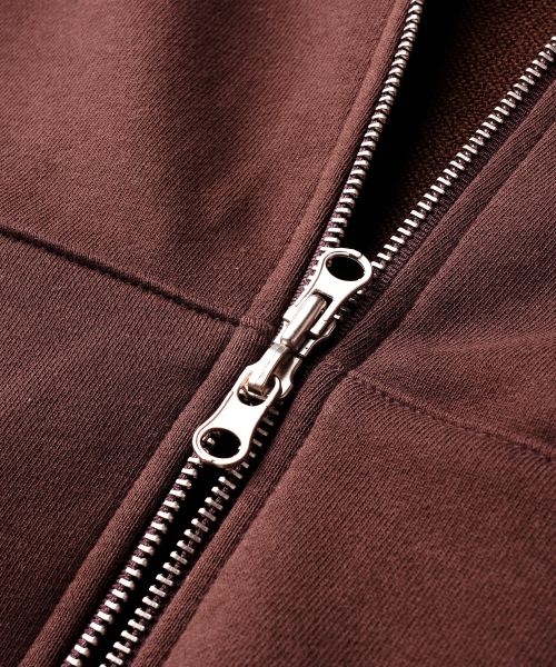 Daycut Crop Overfit Hood Zip Up Brickred KJHD2650