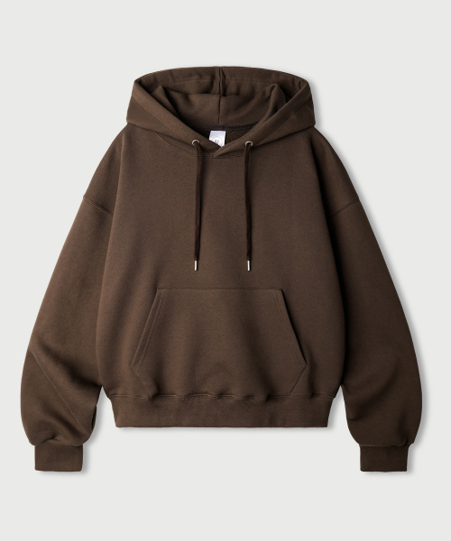 Daycut Crop Overfit Hoodie Brown KJHD2649