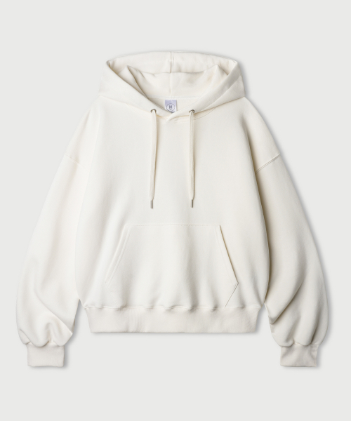Daycut Crop Overfit Hoodie Cream KJHD2649