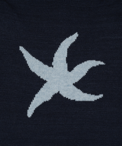 TCM starfish logo knit hoodie (navy)