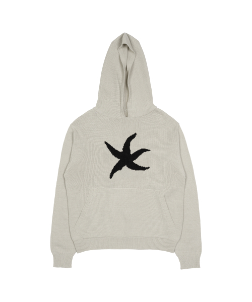 TCM starfish logo knit hoodie (ivory)