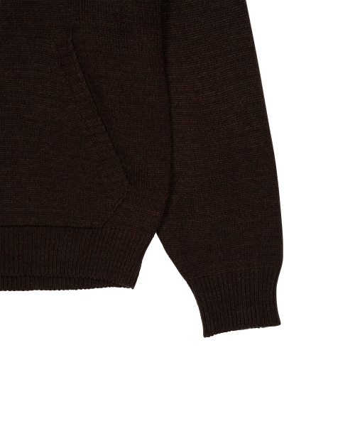 TCM starfish logo knit hoodie (brown)