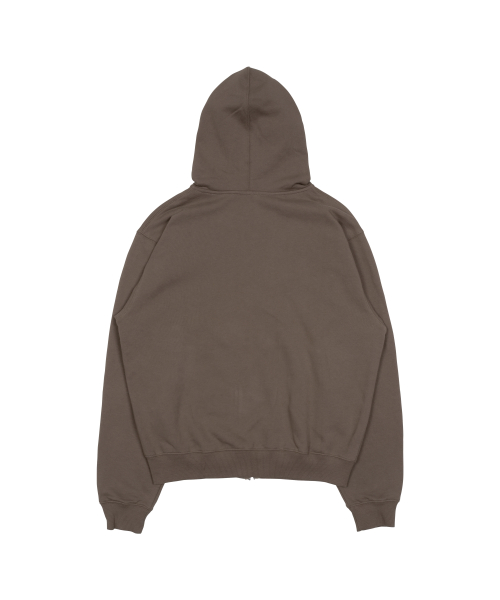 TCM frame hooded zip-up (brown)