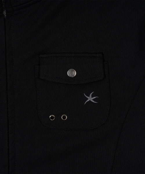 TCM easy pocket hooded zip-up (black)