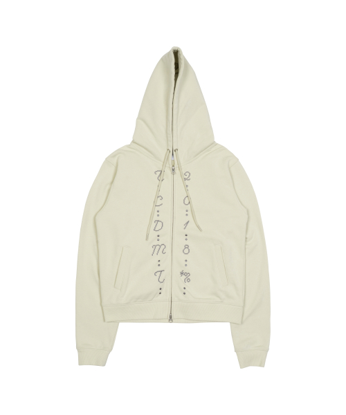 TCM center stitch hooded zip-up (oatmeal)