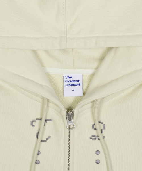 TCM center stitch hooded zip-up (oatmeal)