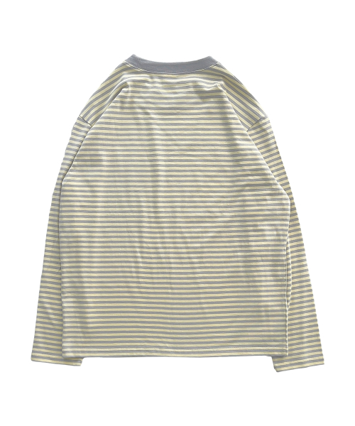 TCM mini logo stripe long sleeve (yellow/grey)