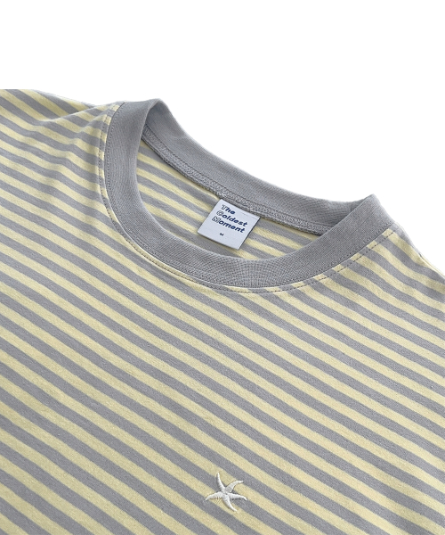 TCM mini logo stripe long sleeve (yellow/grey)