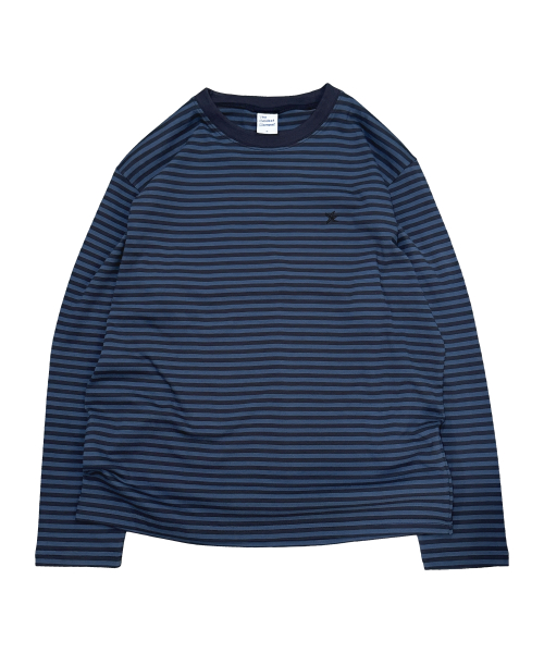 TCM mini logo stripe long sleeve (blue/navy)