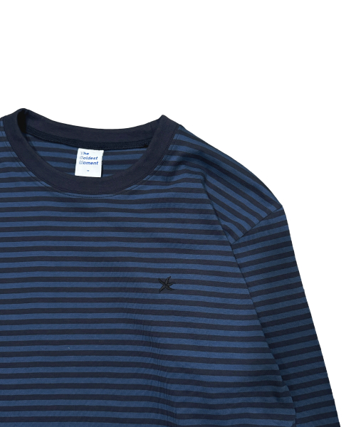 TCM mini logo stripe long sleeve (blue/navy)