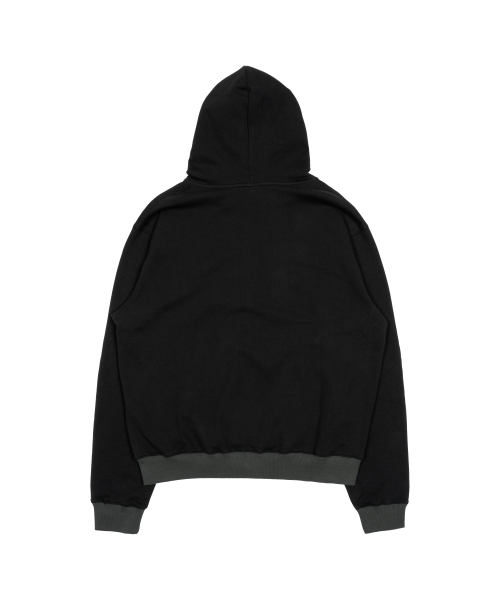 TCM line hooded zip-up (black)