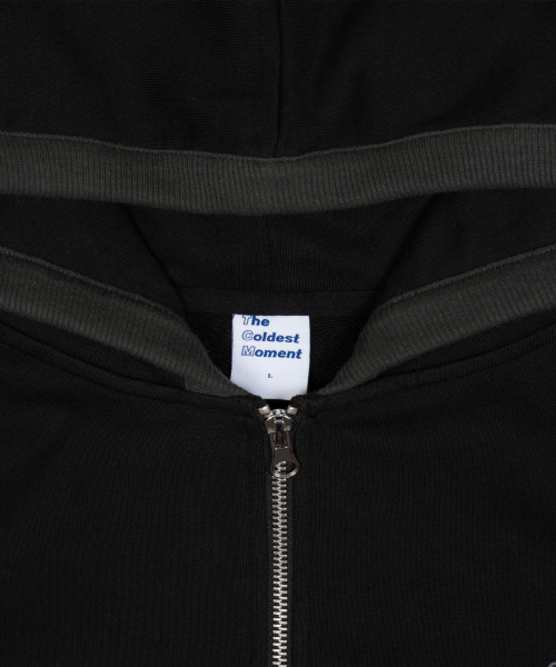 TCM line hooded zip-up (black)