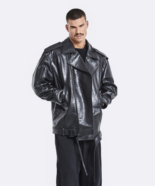 Oversized rider jacket - Black