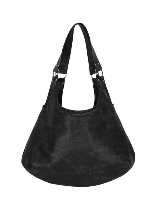 RICKY SHOULDER BAG / CRACK BLACK