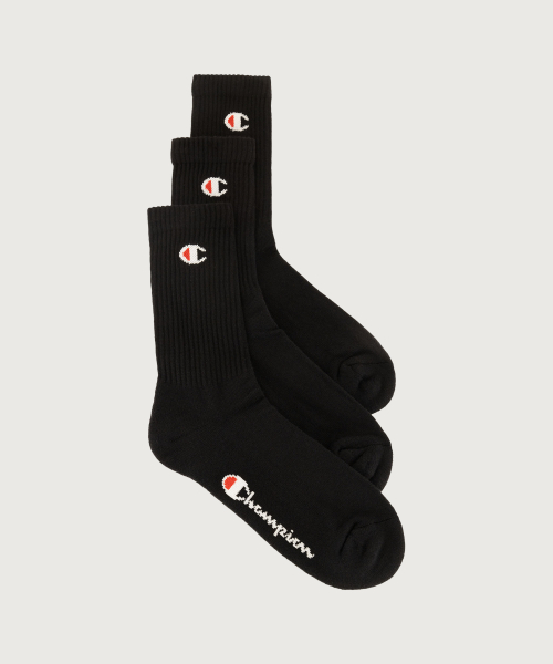 C로고 풀랭스 삭스 3PACK Black