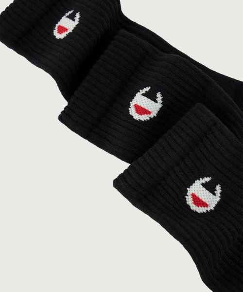 C로고 풀랭스 삭스 3PACK Black