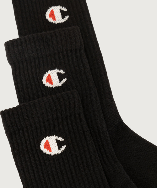 C로고 풀랭스 삭스 3PACK Black