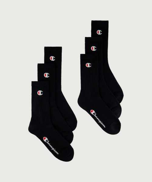 C로고 풀랭스 삭스 6PACK Black