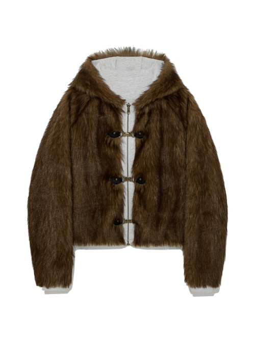 MOOR REVERSIBLE FUR JACKET (BROWN)