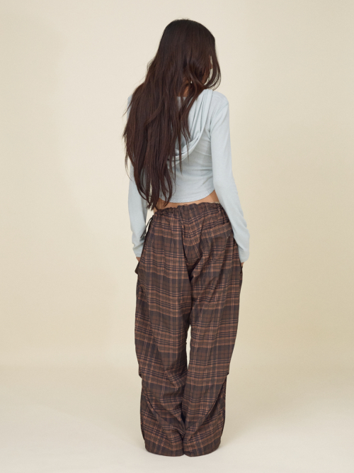 CHECKMATE TRACK PANTS (BROWN)