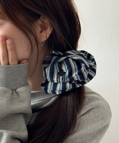 fall stripe scrunchie