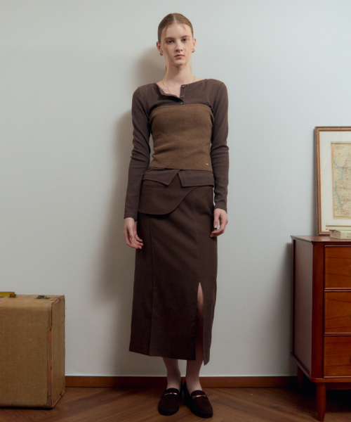Vrit Tie Bustier DarkBeige