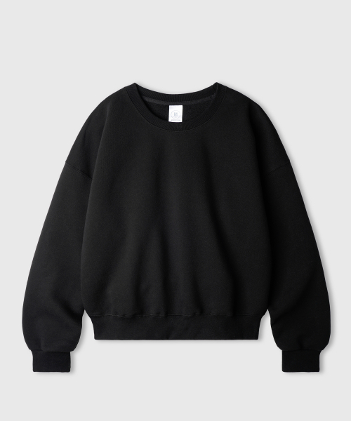 Daycut Crop Sweatshirts Black KJMT2648
