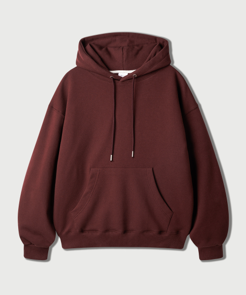 Plain Essential Hoodie Burgundy KJHD2674