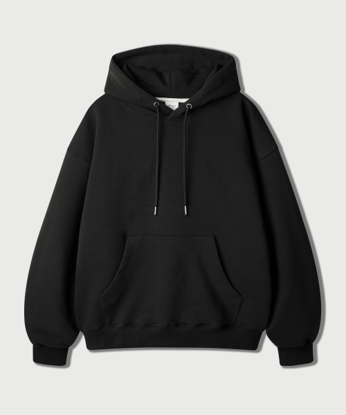 Plain Essential Hoodie Black KJHD2674