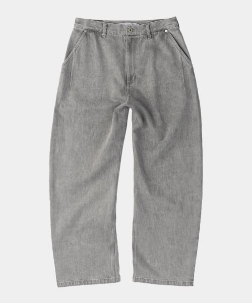 OUTSEAM CURVED DENIM PANTS [GREY]