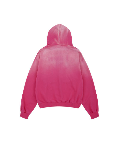 OVER GRAPHIC VINTAGE ZIP HOODIE [PINK]