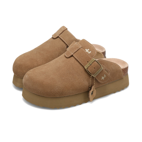 TOFFEE Suede Clogs Beige OZV5GA146E