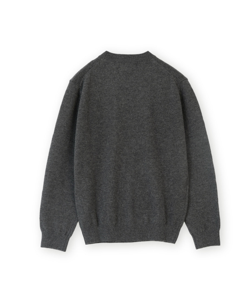 W Extra Super Fine Crewneck Knit, Charcoal