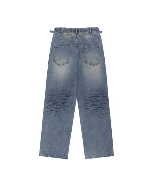DIRTY WASHED DENIM PANTS [BLUE]