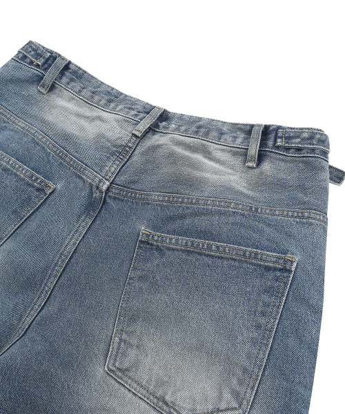 DIRTY WASHED DENIM PANTS [BLUE]