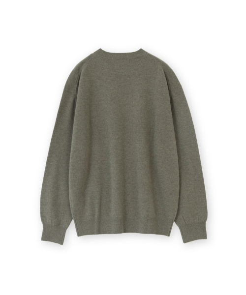 Extra Super Fine Crewneck Knit, Olive Grey
