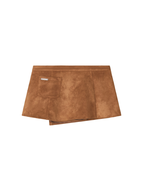 POCKET BAG WRAP SKIRT CAMEL