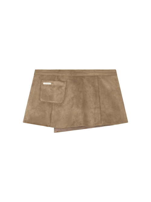 POCKET BAG WRAP SKIRT KHAKI BEIGE