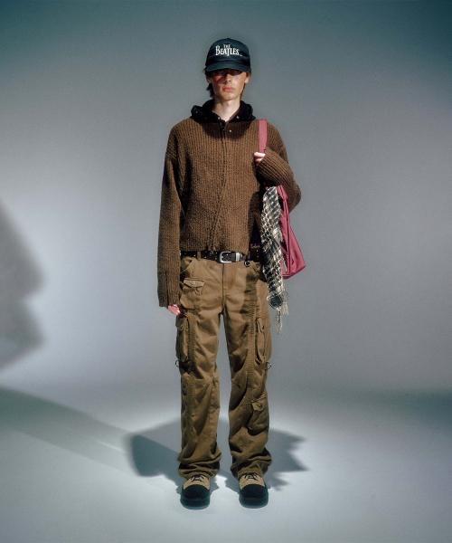 MEN NEAH KNITTED ZIP-UP BROWN