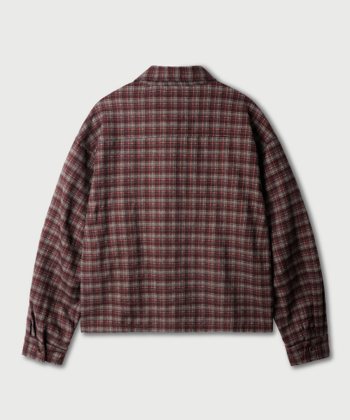 Vintage Crop Check Shirts Burgundy MMLS2676