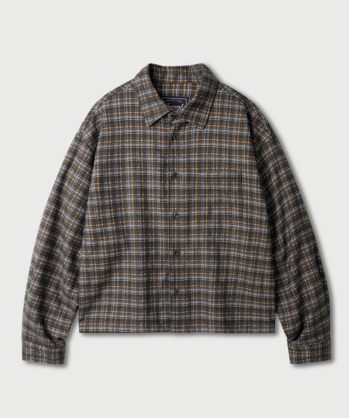 Vintage Crop Check Shirts Charcoal MMLS2676