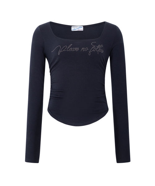 Romy Logo Long Sleeve Top (Navy)